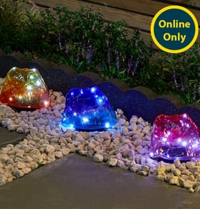 Firefly 3 Pack Ombre Rock Solar Stake Lights