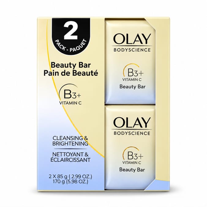 Olay Bodyscience B3 Vitamin C Cleansing & Brightening Beauty Bar 2 Pack 