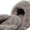 Ladies Grey Faux Fur Mules