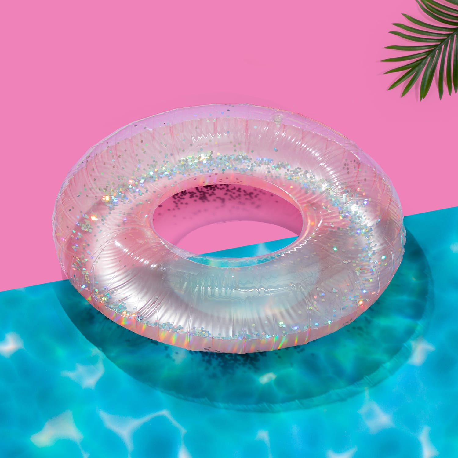 Hello Summer Inflatable Glitter Swim Ring | Home Bargains