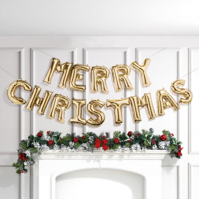 Festive Feeling Merry Christmas Balloon Banner