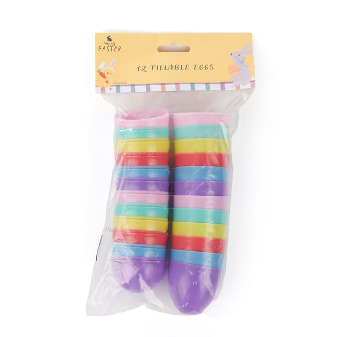 Happy Easter Fillable Eggs 12 Pack