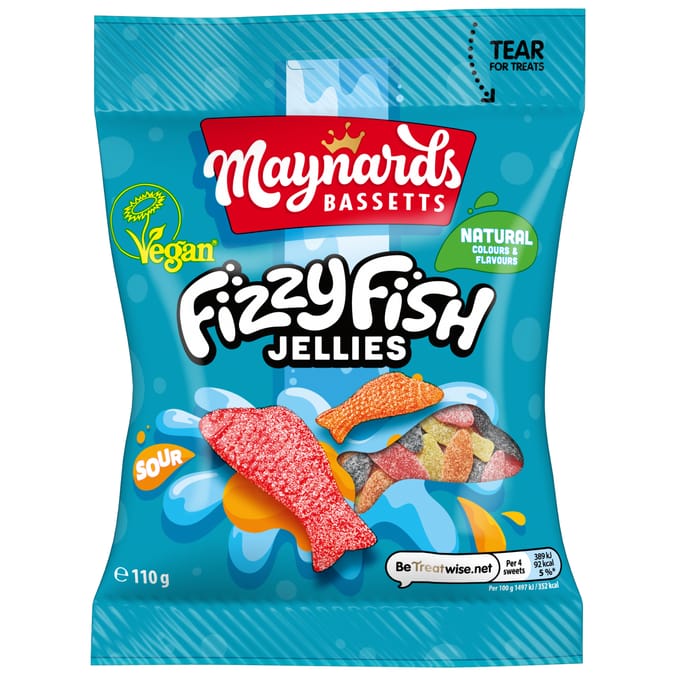 Maynards Bassetts Fizzy Fish Jelly 110g
