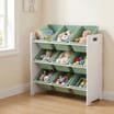 Liberty House Toys Kids 9 Bin Storage Unit - White & Forest Green