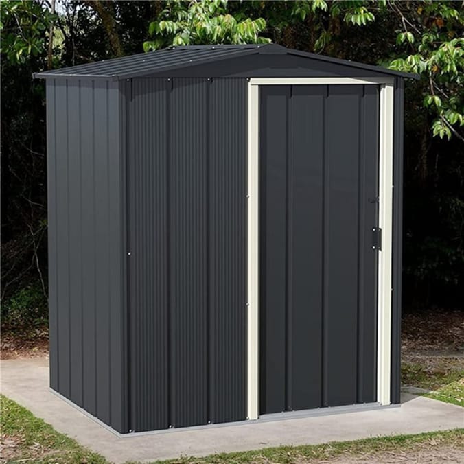 StoreMore Sapphire Apex Metal Shed 5x4ft - Green