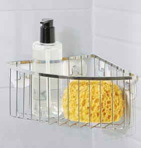 Corner Suction Shower Caddy - Silver