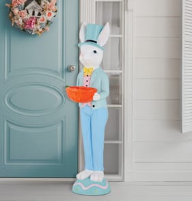 Happy Easter Large Bunny Ornament - Blue