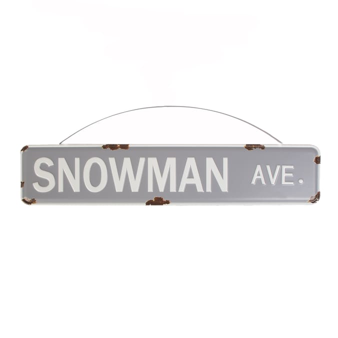 Nordic Spirit Metal Hanging Sign - Snowman