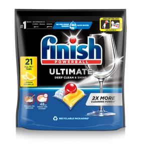 Finish Ultimate Deep Clean & Shine Dishwasher Lemon Tablets 21 Tabs