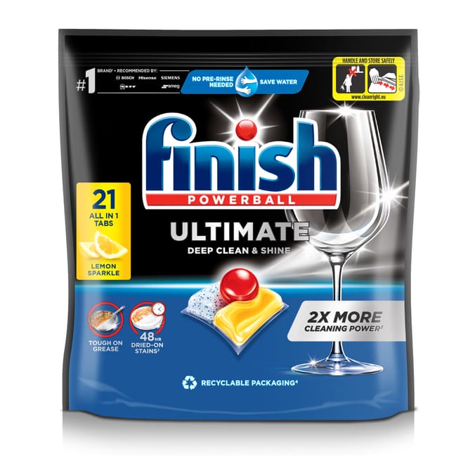 Finish Ultimate Deep Clean & Shine Dishwasher Lemon Tablets 21 Tabs