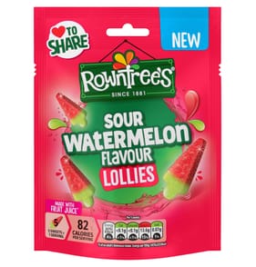 Rowntree's Lollies Sour Watermelon Flavour Sweets Sharing Bag 130g