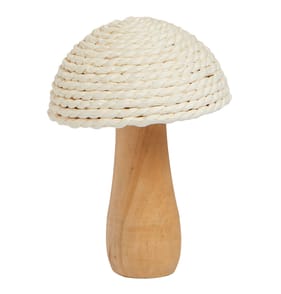 The Lifestyle Edit Harvest Wooden Mushroom - Cream