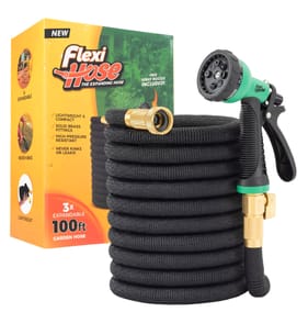 Flexi Hose Lightweight Expandable Garden Hose 100ft with 8 Function Spray Nozzle