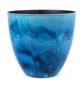 Jardin Glaze Effect Plastic Planter 33cm - Blue