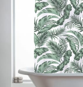 Shower Curtain With Hooks - Leaf