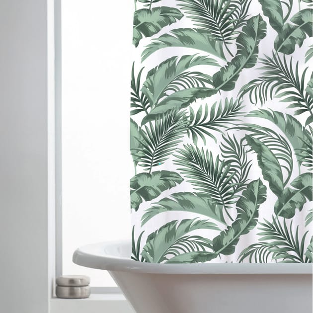 Waterproof William Morris Abstract Leaf Shower Curtain - 100x200cm With Hooks - View #8