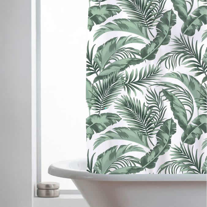 Shower Curtain With Hooks - Leaf