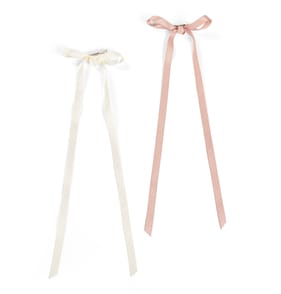 Bow Clips 2 Pack - White & Pink