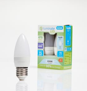 E-Luminate LED Candle E27 Daylight Light Bulb 2 Pack - 470 Lumens