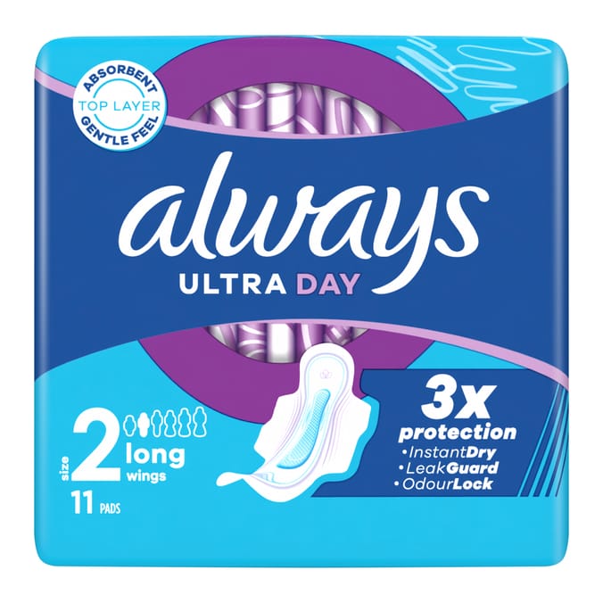 Always Ultra Day Long Sanitary Towels With Wings 11 Pads