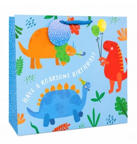 Let's Party Blue Dinosaur XL Gift Bag