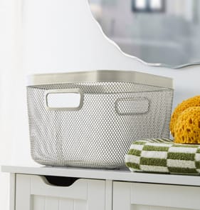 Large Wire Mesh Basket - Taupe