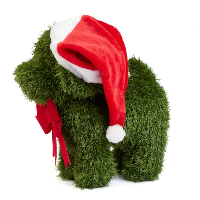 Festive Feeling Artificial Grass Christmas Dog 45cm