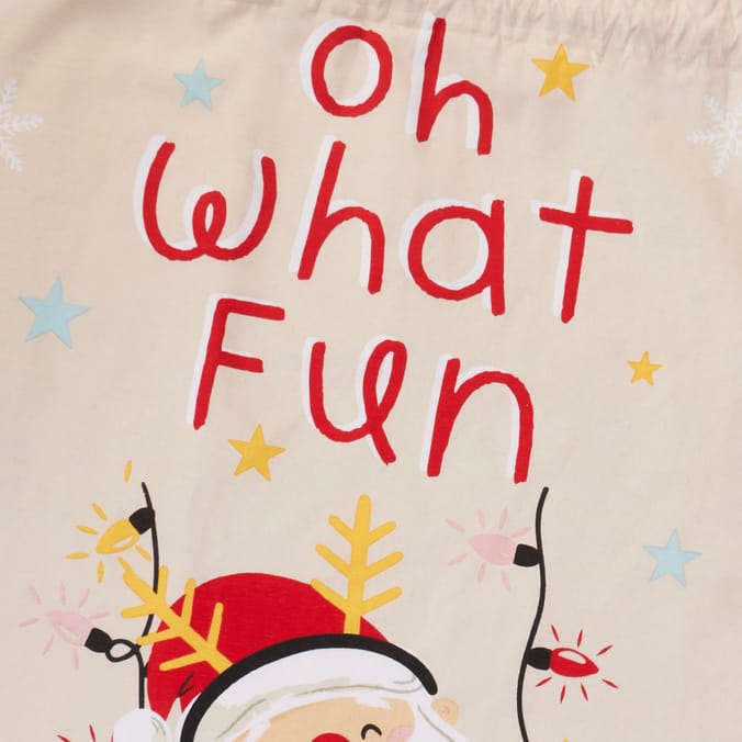 Sleigh Bells Large Canvas Novelty Christmas Sack - Oh What Fun