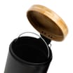 Bathroom Bamboo Top Pedal Bin 3l