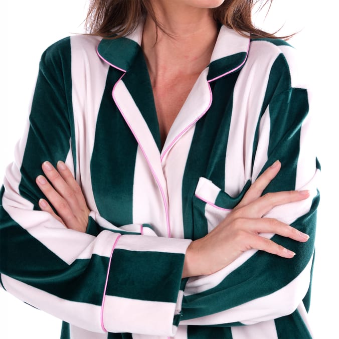 Originals Ladies Pink & Green Striped Pyjamas