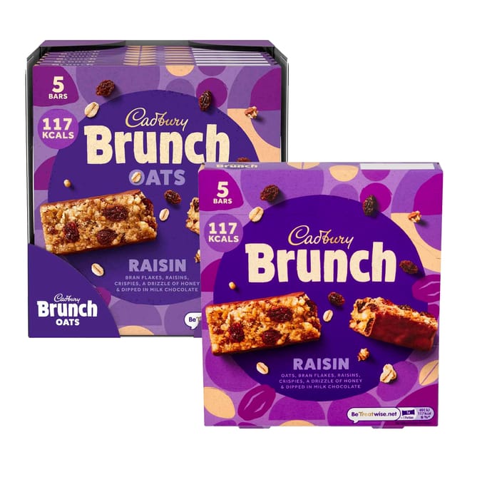 Cadbury Brunch Oats Bar 5 Pack Raisin 28g x8