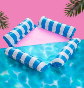 Hello Summer Inflatable Pool Hammock 4ft - Blue