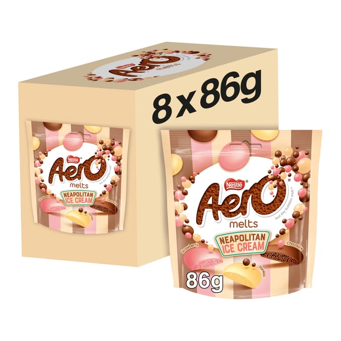 Aero Melts Neapolitan Ice Cream Flavour Chocolate Sharing Bag 86g