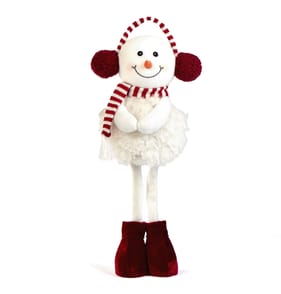 Winter Charm Snowman With Earmuffs Plush Decoration