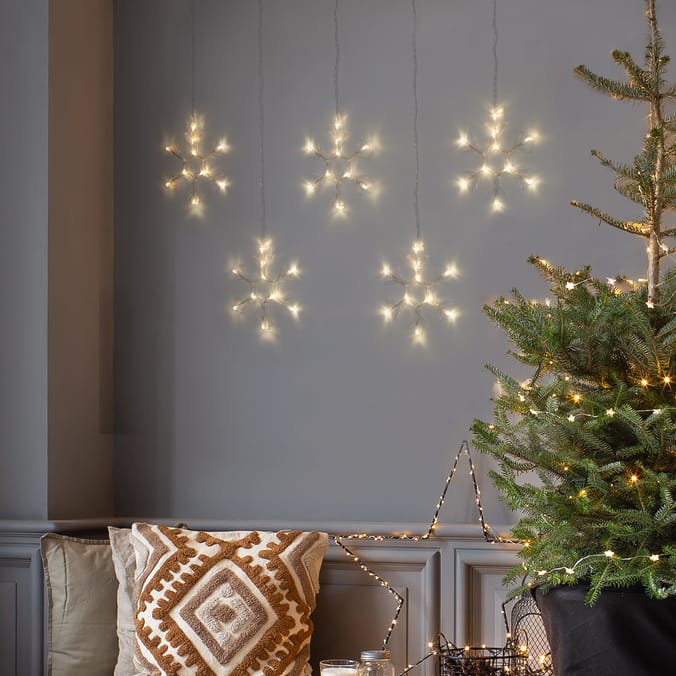 Prestige LED Snowflake Curtain Lights Home Bargains