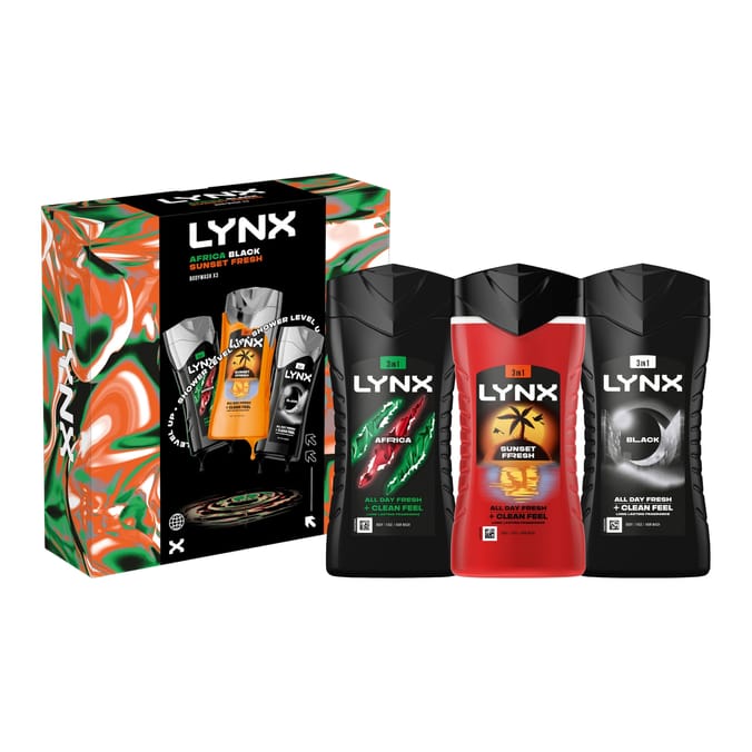 Lynx Body Wash Trio Gift Set - Africa/Black/Sunset Fresh