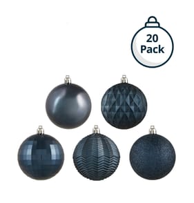 Festive Feeling 8cm Christmas Bauble 20 Pack - Navy
