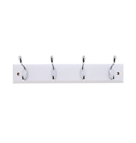 Home Solutions Chrome Coat Hooks - White