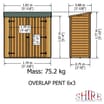 Shire Overlap Shed 6x3 Pressure Treated Pent - Double Door