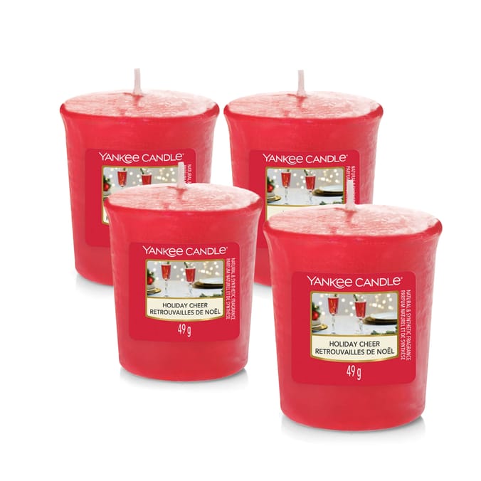  Yankee Candle Votive Candle Holiday Cheer x4