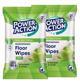 Power Action XL Antibacterial Floor Wipes 25s x2