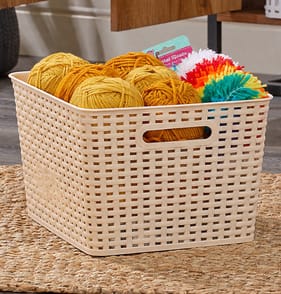 Utility Large Patterned Storage Basket - Beige