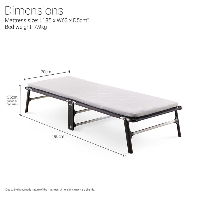 Jay-Be CE70 Compact Folding Bed with e-Fibre Mattress - Single