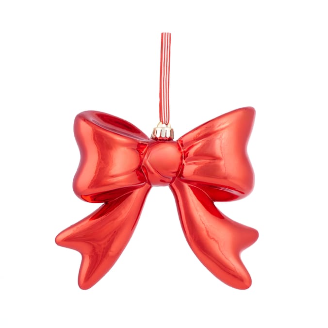 Sleigh Bells Christmas Candy Cane Hanging Bow