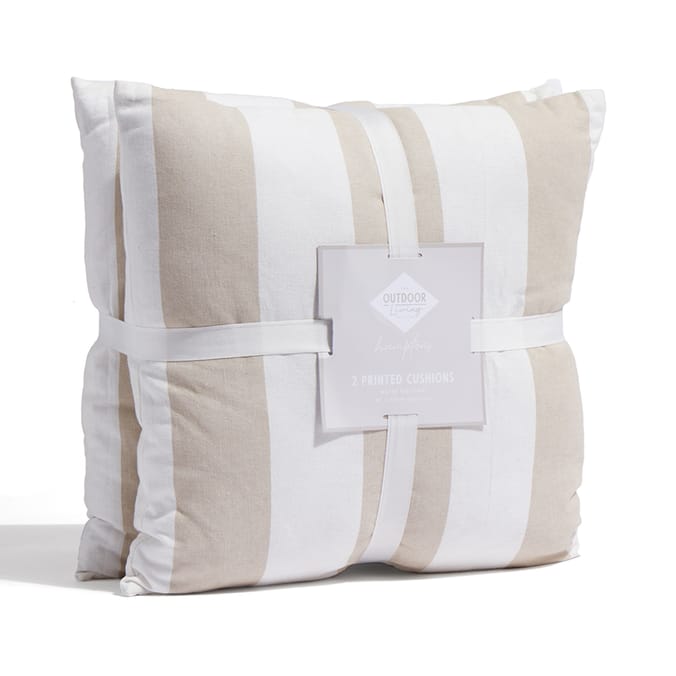 The Outdoor Living Collection 2 Cotton Print Cushions Home Bargains