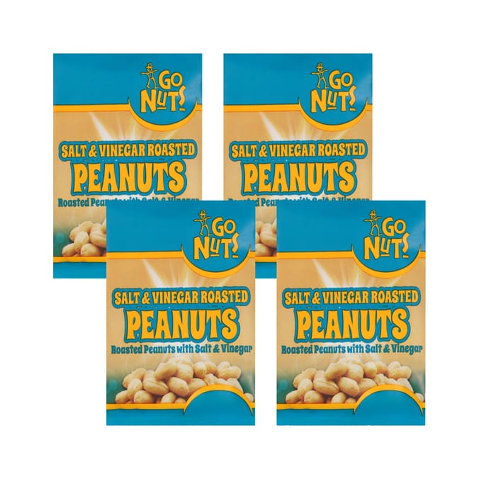 Go Nuts Salt & Vinegar Roasted Peanuts 50g x4