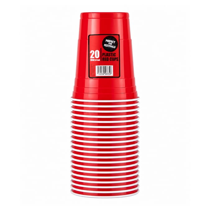 20 Plastic Red Cups