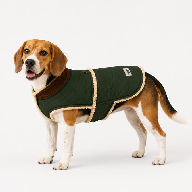 My Pets Quilted Coat Khaki  