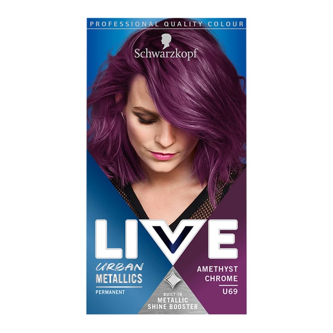 Schwarzkopf Live Intense Colour Purple Hair Dye Amethyst Chrome U69