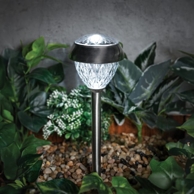 Firefly Stainless Steel Stake Solar Light Home Bargains